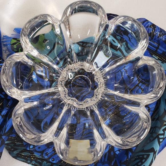 MIKASA AUSTRIA CLEAR  SCALLOPED FLORAL CRYSTAL VOTIVE CANDLE HOLDER SET GLASS - Picture 2 of 15